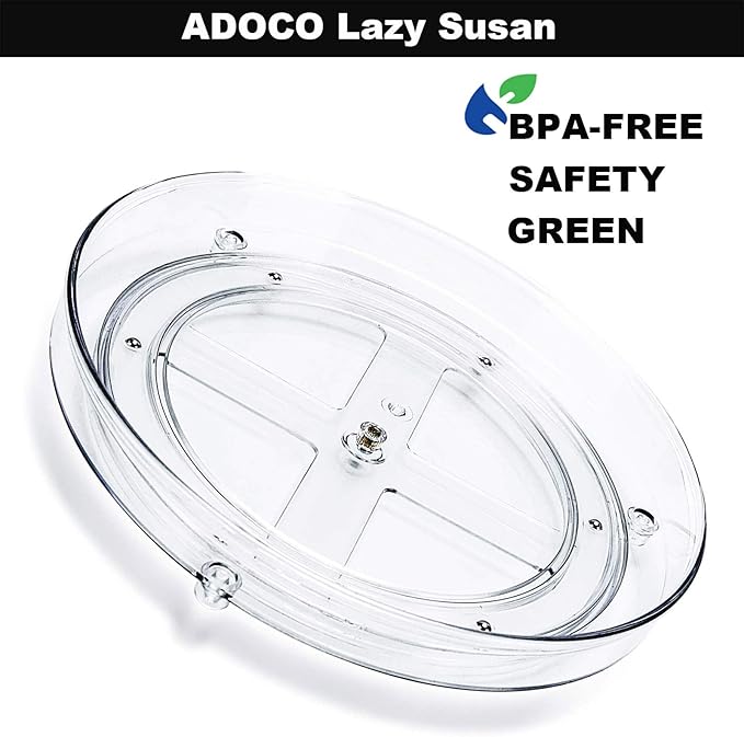 3 Tier Lazy Susan Bathroom Organizer - 9.25 Inch Clear Makeup Organizer with Skincare and Perfume Storage for Countertop-NeatNest