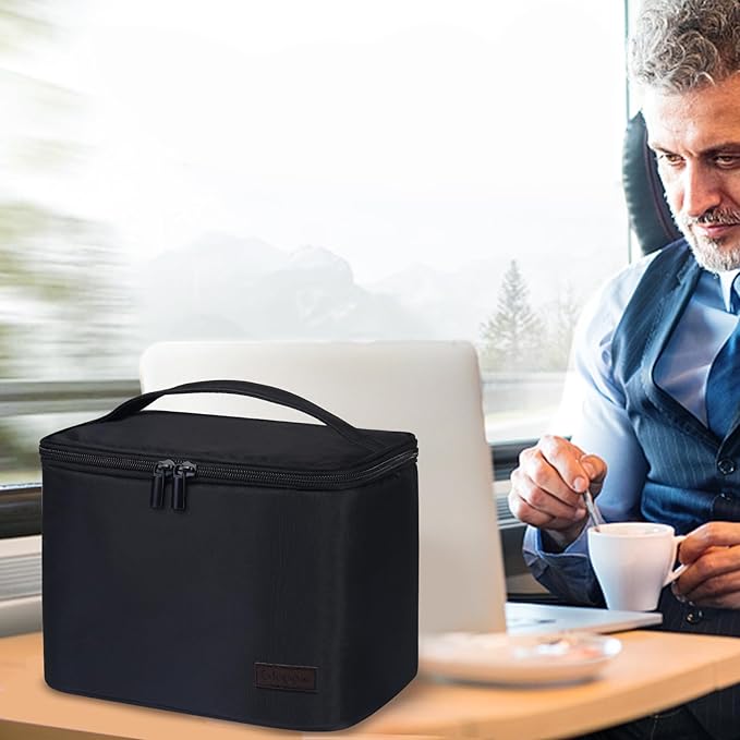 Gloppie Insulated Lunch Bag Lunch Box for Men Women Lunchbox Cooler Bag for Work Picnic, Idea for Gift, Black-NeatNest