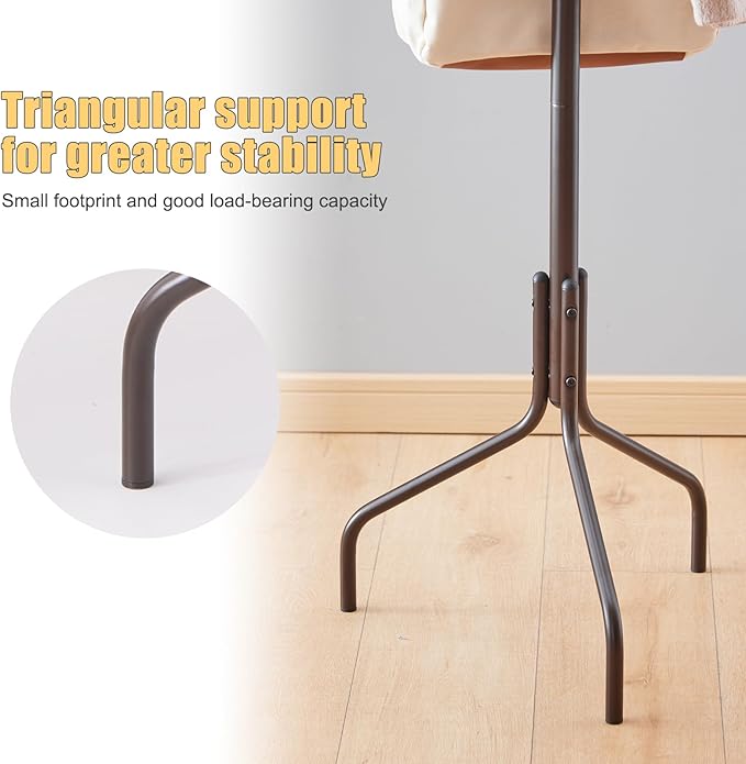 Coat Rack Freestanding,hat and coat rack stand for entryway,Living Room,Bedroom,Metal coat tree with12 Hooks and 3 Legs (Brown)-NeatNest