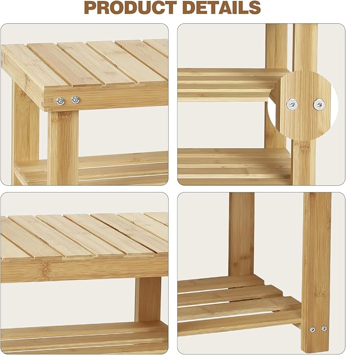 Shoe Rack Bench, 3 Tier Sturdy Shoe Bench, Storage Shoe Organizer, Holds up to 350lbs for Entryway Organizer Bedroom Living Bathroom Room Balcony.
