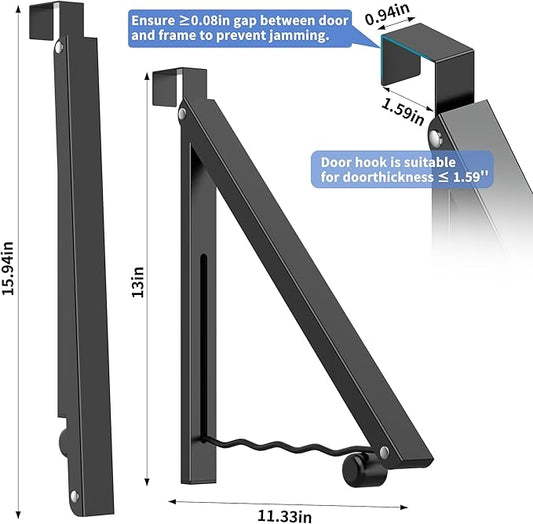 Clothes Drying Rack for Laundry Room Organization,Foldable Over The Door Drying Racks for Saving Space, Black 1 Pack-NeatNest