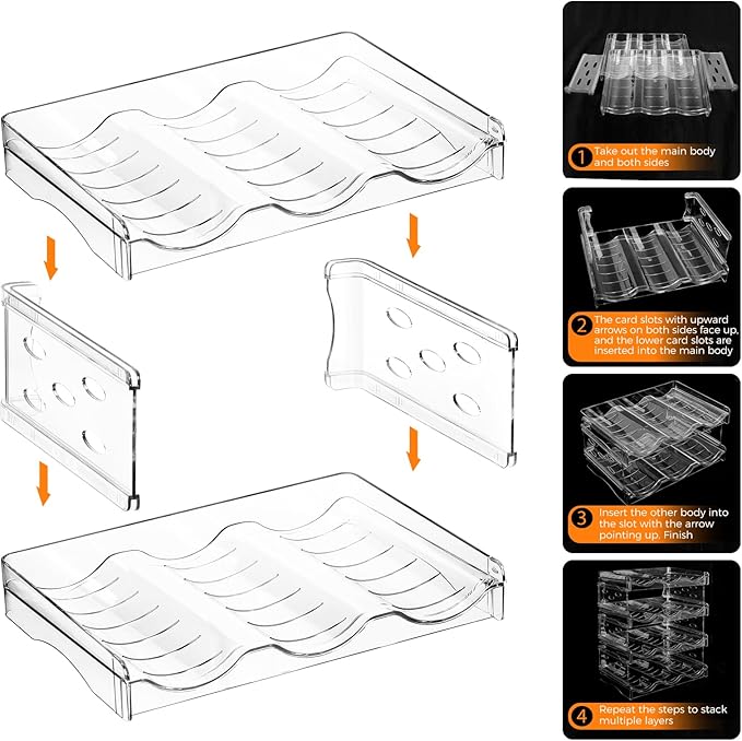 BoxedHome Plastic Water Bottle Organizer and Wine Rack Storage Holder for Inside Cabinet, Kitchen Countertop, Table Top, Pantry, Bars, Cabinets, Fridge - Clear (4 Tier 12 Containers)-NeatNest