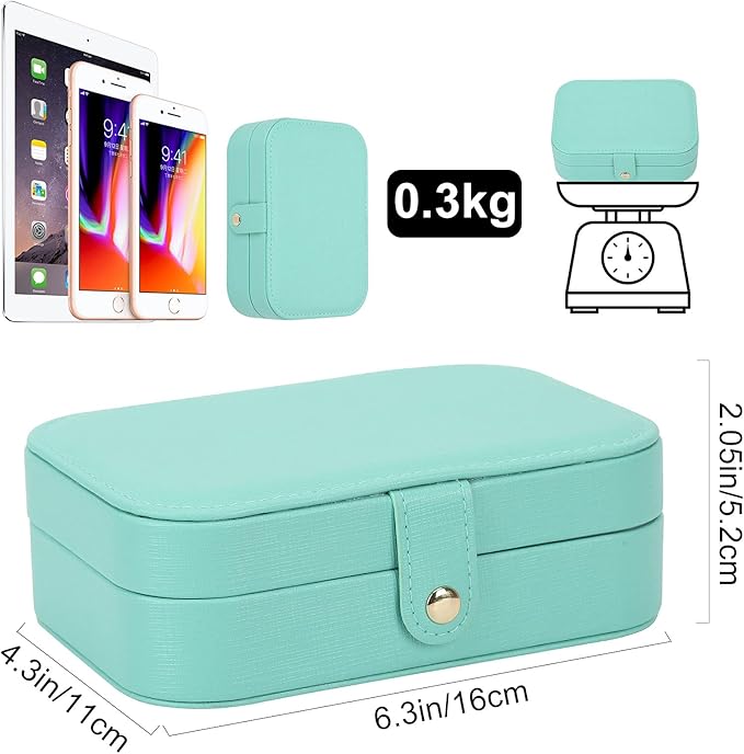 Jewelry Box, Travel Jewelry Organizer Case Small Jewelry Storage and Organizers Craft Containers Travel Mini Organizer/GREEN-NeatNest