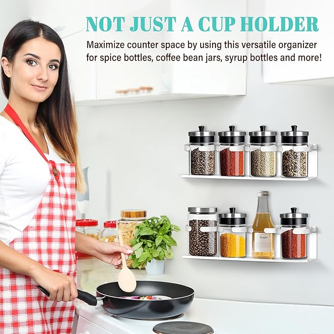 2Pcs Magnetic Water Bottle Organizer for Stanley 30 40 oz Tumbler and Lid Magnetic Cup Holder Heavy Duty Tumbler Storage Organizer Drink Accessories Kitchen Cup Storage Rack for Fridge Cabinets Gifts-NeatNest