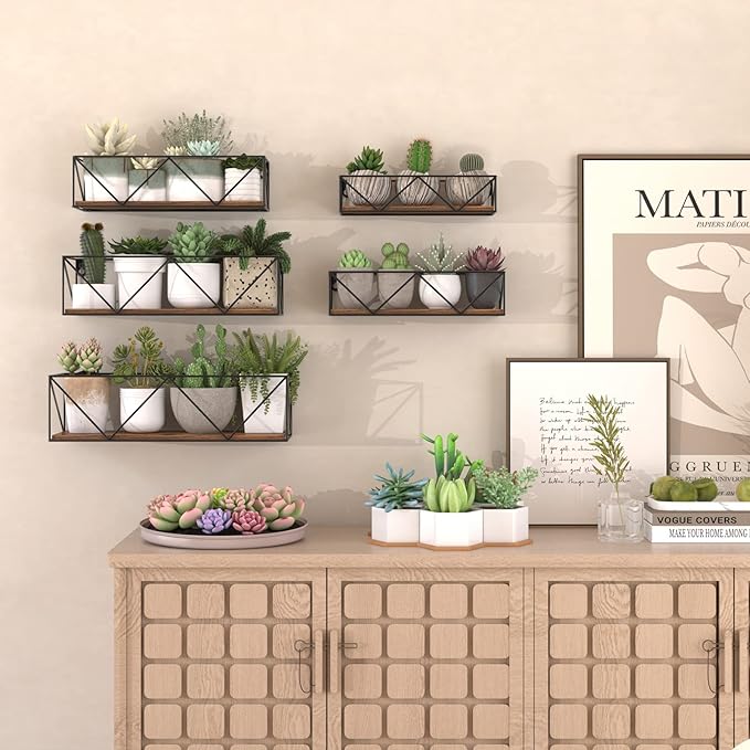 CRUGLA Bathroom Shelves Wall Mounted Set of 5, Hanging Storage Floating Shelf for Bathroom, Kitchen, Bedroom, Living Room Home Decor-NeatNest