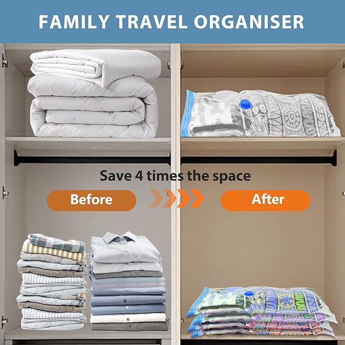 Vacuum Storage Bags for Travel with Electric Air Pump,15 Pack(3 Jumbo,3 Large,3 Medium,3 Small,3 Roll Up Bags) Double Zip Seal Space Saver Bag for Comforters,Clothes,Mattress,Blanket, Duvets-NeatNest