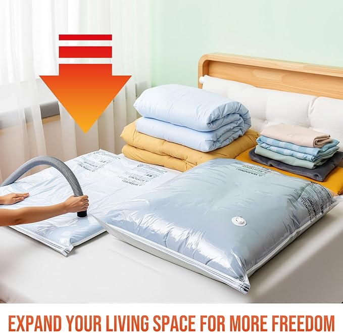 TAILI 10 Pack Vacuum Storage Bags, Jumbo Vacuum Seal Bags for Clothing (40x31 Inch), Space Saver for Bulky Bedding, Pillows, Blankets, Large Closet Organization and Storage-NeatNest