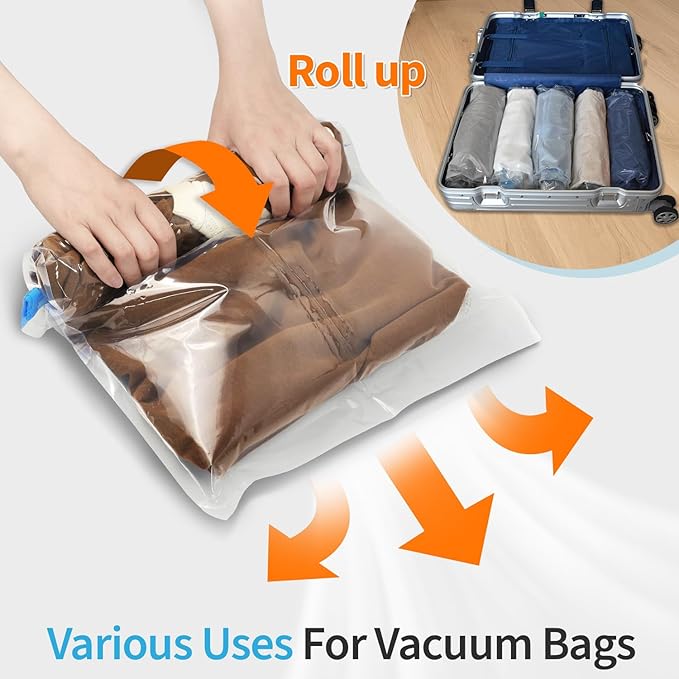 Vacuum Storage Bags, 30 Pack Vacuum Seal Bags for Clothing (5 Jumbo/5 Large/5 Medium/5 Small/10 Roll-Up Bag), Suitable Space Saving Solution for Clothes, Bedding, Blankets, Pillows and Travel-NeatNest