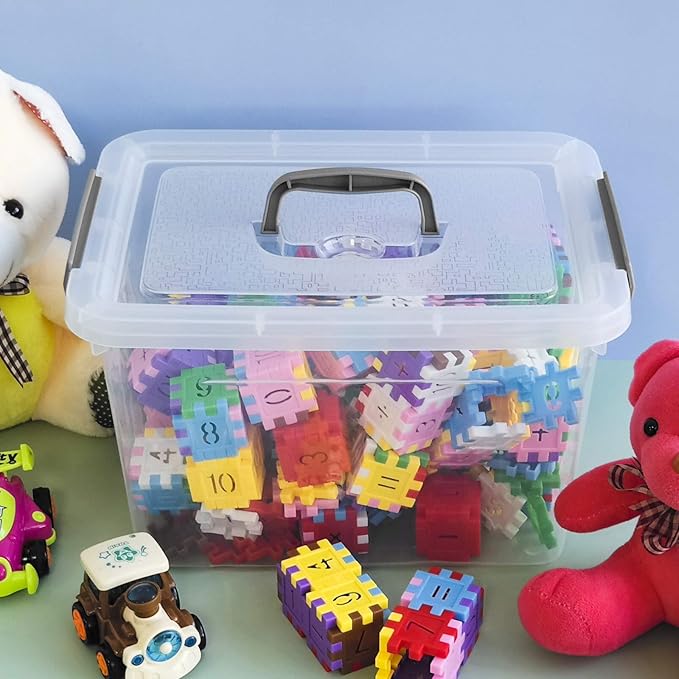 Bringer 6-Pack Clear Plastic Latching Storage Box, Plastic Box, 10 L-NeatNest