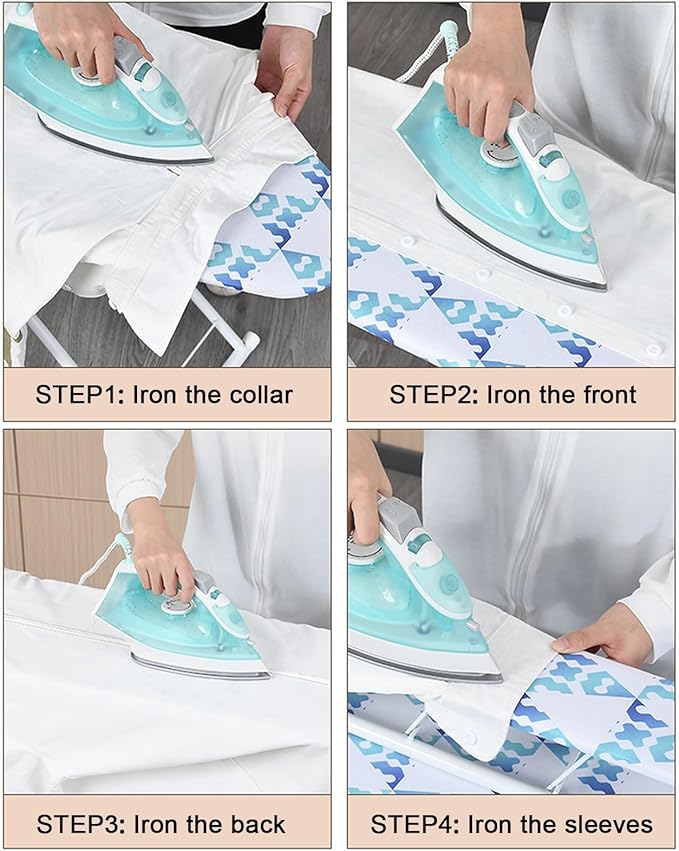 Honrane Space-Saving Ironing Board, Adjustable Height,Folding,Full-Size Neon 42 inch