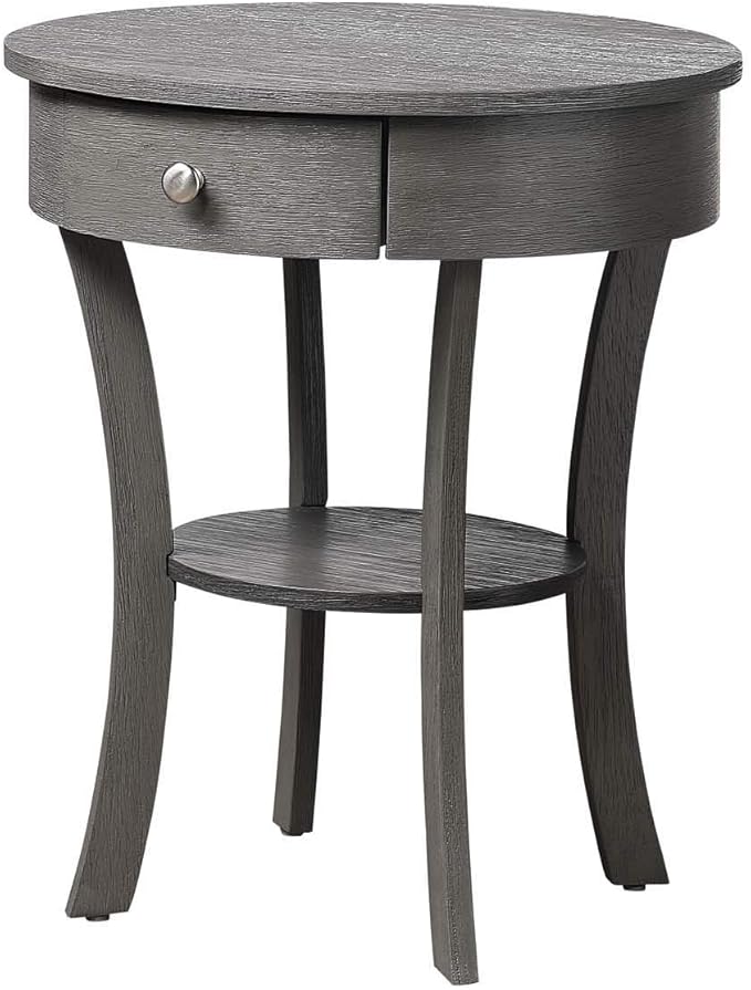 Convenience Concepts Classic Accents Schaffer End Table, Dark Gray Wirebrush-NeatNest