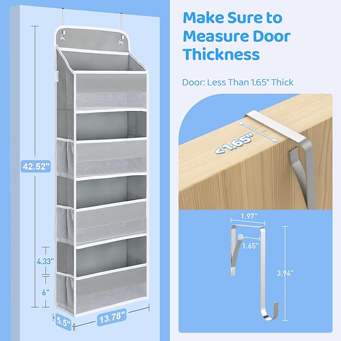 Yecaye 2 Pack 4 Tier Over the Door Organizer - Foldable Portable Baby Essentials for Stuffed Animal Storage - Multi-purpose Bathroom Closet Organizers and Storage for Kids Newborn Baby Stuff-NeatNest