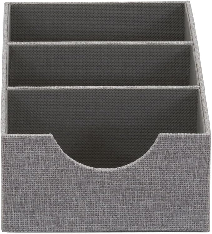 Household Essentials Grey 727-1 Deep 3 Section Drawer Organizer Box for Storage | 12 in x 6.13 in x 3.13-NeatNest