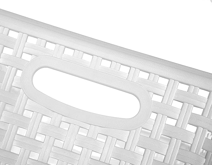 Clear Plastic Woven Storage Basket, 6-Pack Weave Basket Organizer for Kitchen Offices Bathrooms-NeatNest