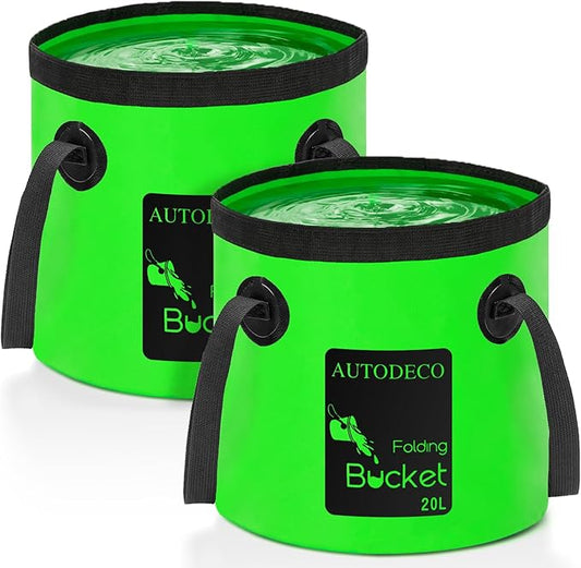 AUTODECO 20L Collapsible Bucket 5 Gallon Water Container Folding Water Bucket with Handle Portable Wash Basin-NeatNest