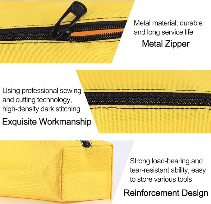 5 Pack Canvas Tool Pouch of Two Sizes, Tool Pouches with Zipper, Multipurpose Zipper Bags Tools is Suitable for Storing Scattered Tools, Cosmetics, and Various Items (5 Colors)-NeatNest