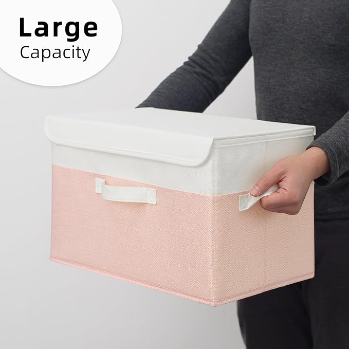 GRANNY SAYS Storage Bins with Lids, Decorative Storage Boxes, Shelf Baskets, Closet Storage Bins for Clothing, Collapsible Storage and Organizer, 2-Pack-NeatNest