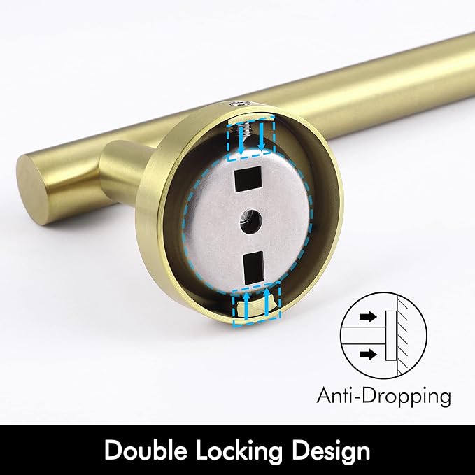KES 25.2 Inches Towel Bar for Bathroom, Hand Towel Holder, Towel Bar Wall Mount, SUS304 Stainless Steel Brushed Gold, Total Length 27.6 Inch, A2000S70B-BZ