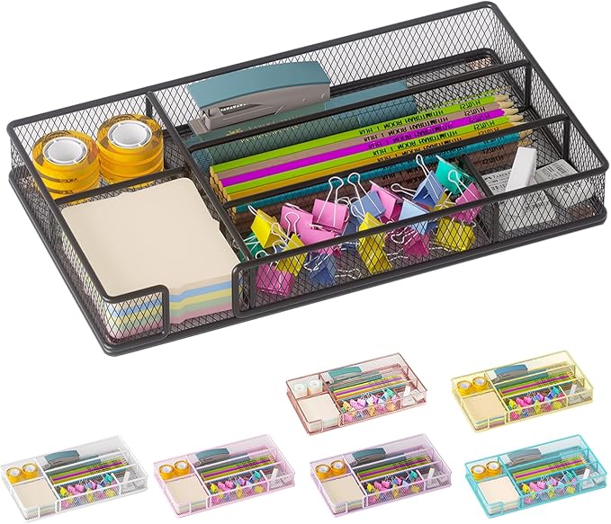 Desk Drawer Organizer Tray, Office Drawer Organizer, Workspace Organizers, Suitable for Tools, Pencils, Office Supplies Storage (Black)-NeatNest