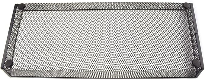 HAHIYO Stackable Mesh Tray Cup 15 x 6 x 2 inches Sturdy Container for Desk Drawer Organizer Collection for Home Office School kitchen Soft Foam Feet No Sharp Edges 1 Pack Black-NeatNest