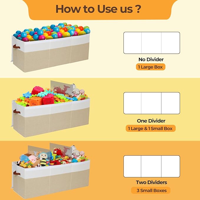 Extra Large Toy Box,150L Foldable Sturdy Toy Storage with Lid,40"x14"x16" Kids Storage Organizer, Toy Chest for Boys&Girls,for Living Room,Nursery,Bedroom,Playroom,Large Capacity Toybox(Beige)