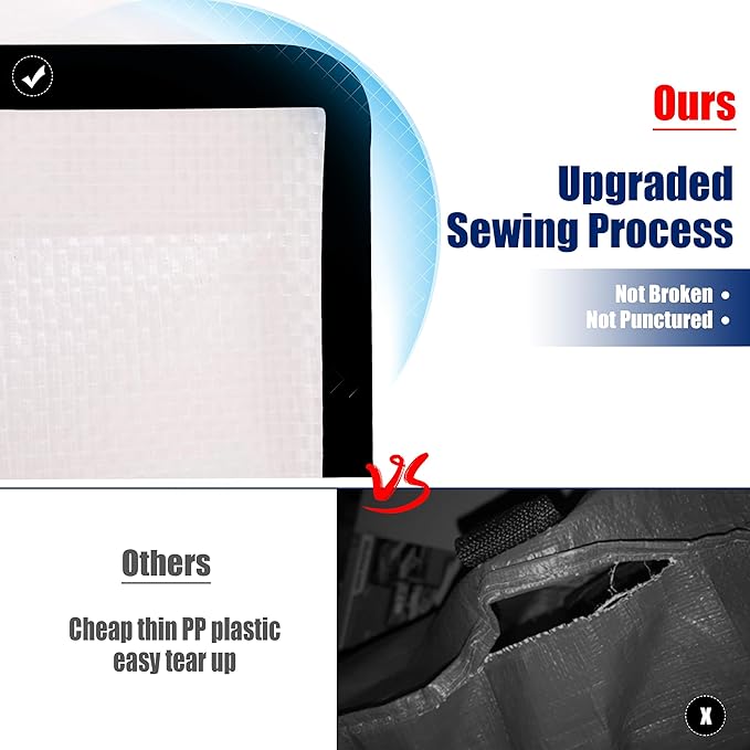 Cosy Family 8 Pack Heavy Duty Extra Large Moving Bags with Backpack Straps - Strong Handles & Zippers, Storage Totes For Space Saving, Fold Flat, Alternative to Moving Box (40 gal, Clear)-NeatNest