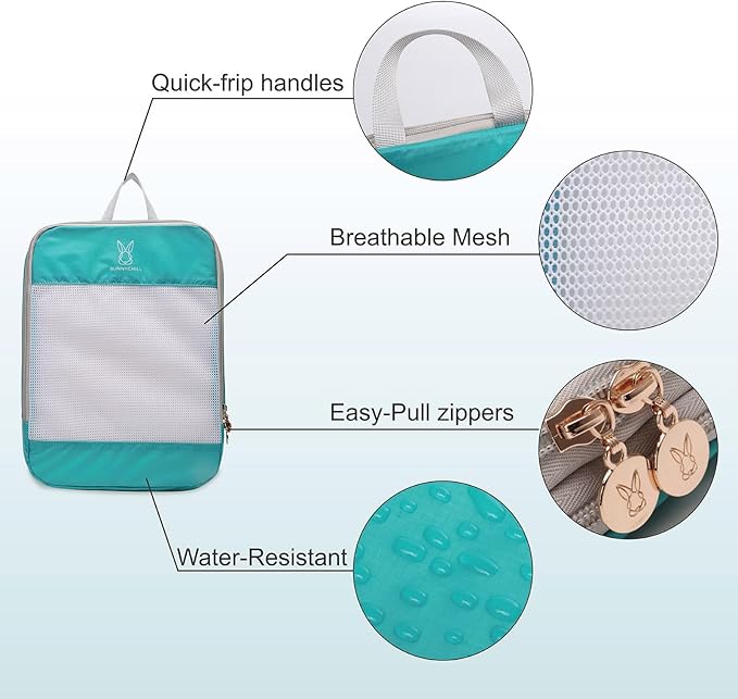 Expandable Compression Packing Cubes for Suitcases,6 Set Lightweight Compressible Travel Packing Organizer for Carry on Suitcase,Organizer Bags Set as Travel Essentials for Women-NeatNest
