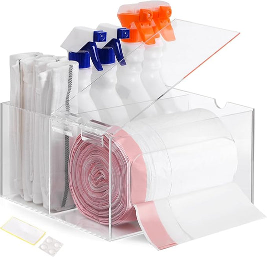 Storage Standard Trash Bag Kitchen and Bathroom Organizer - Large Garbage Bag Under Sink Dispenser - Acrylic Storage Cabinet-NeatNest