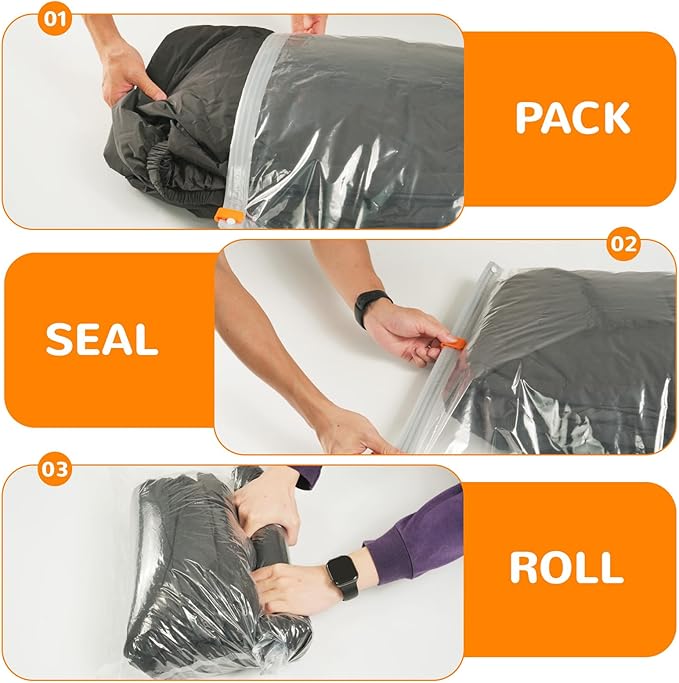 [2024 NEW] 20 Compression Travel Bags - Space Saver Bags for Travelling (10 Large, 10 Medium), Wevac-NeatNest