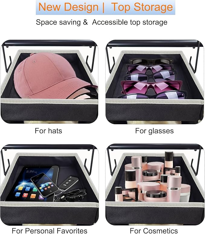 2 Pack Large-Sized Hanging Shoe Organizer 10-Shelf, Sturdy Hanging Closet Organizer with 8 Side Pockets, Wider Hanging Shelves for Storage Shoes Clothes Jeans Shirts Toys, Black-NeatNest