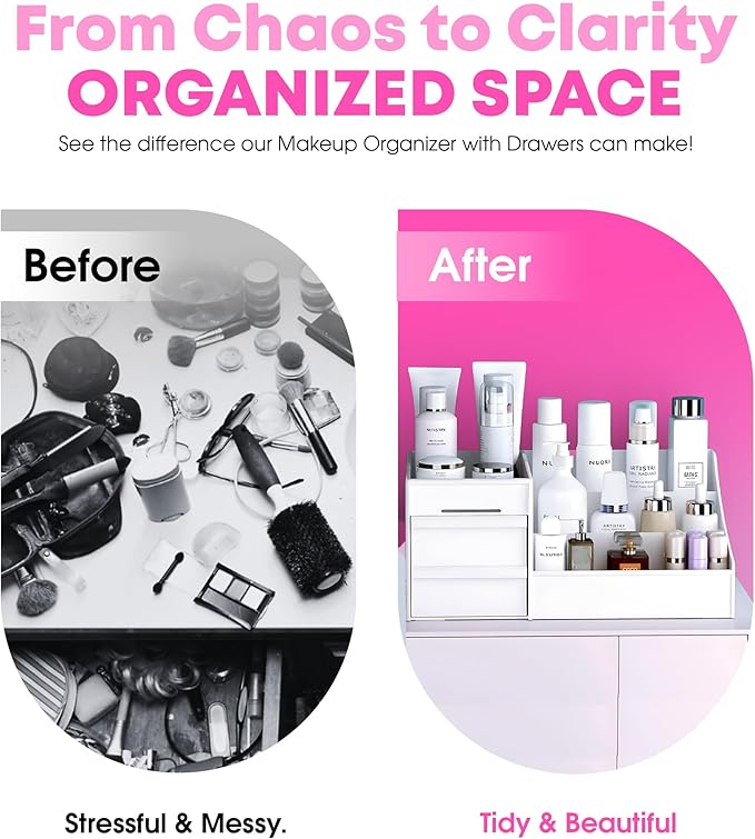 Make Up Organizers For Vanity, Skin Care Organizer, Make Up Organizers For Counter, Countertop Makeup Organizers, Bathroom Vanity Organizer, Makeup Storage Organizer-NeatNest