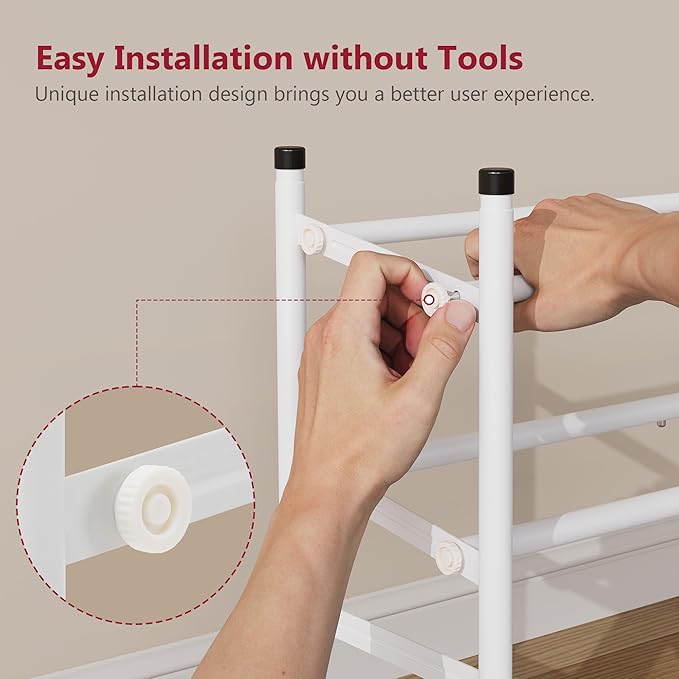Tajsoon Expandable Shoe Rack for Closet 2 Tier, 28“-41“ Adjustable & Stackable Shoe Shelf Storage, Metal Shoe Rack Organizer for Front Door Entrance, Closet, Garage, Entryway, White-NeatNest