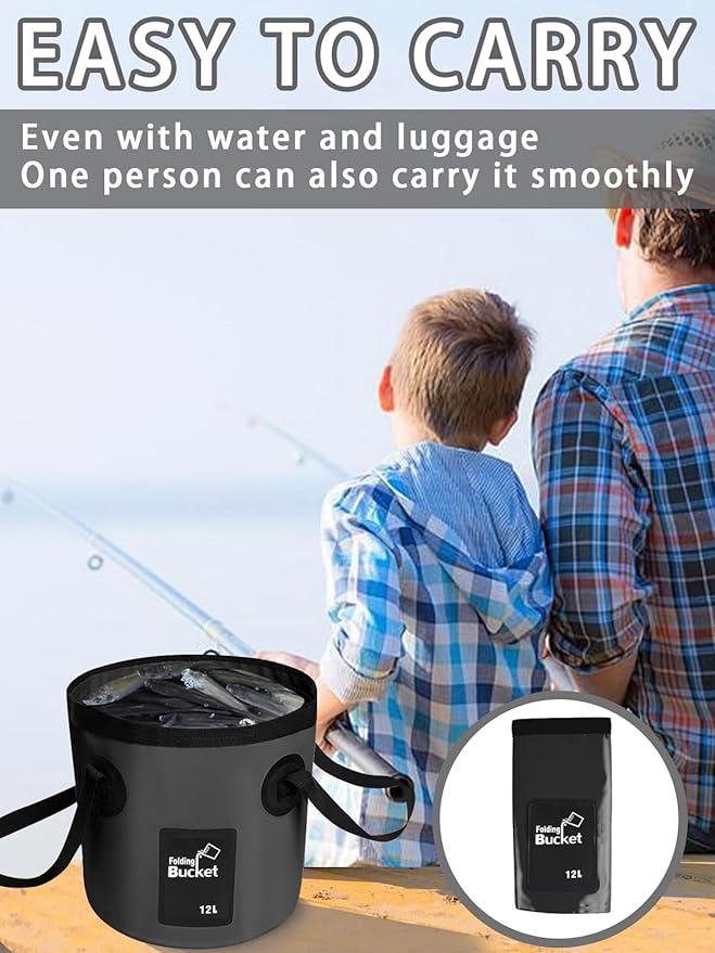 Wlikn Collapsible Bucket with Handle, Lightweight 5 Gallon 20L Folding Water Container, Portable Wash Basin for Camping, Fishing, Gardening, Car Washing, and Outdoor Use-NeatNest