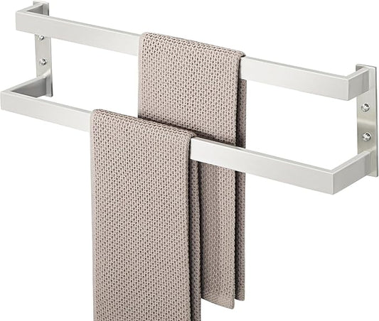 Alise Double Towel Bar 24", SUS304 Stainless Steel Towel Racks for Bathroom Wall Mounted, Heavy Duty Bathroom Towel Holder, Space Saving Towel Hanger, Brushed Nickel