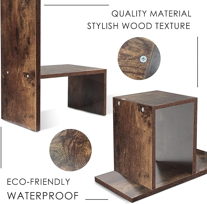 BROWN-BROWN Desktop Shelves & Office Shelves Desk Shelf Organizer Wooden Desk Shelf-NeatNest