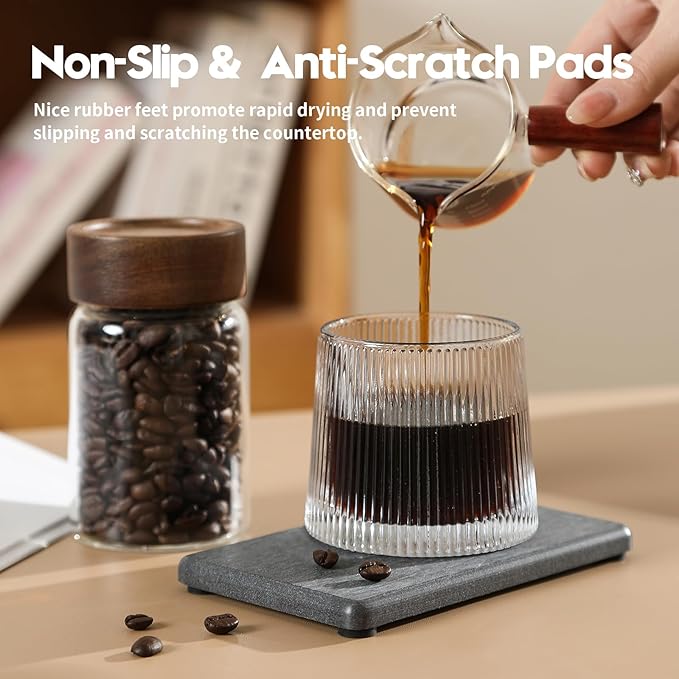 3PCS Water Absorbing Soap Dish Sponge Holder, Diatomite Stone Drying Tray Mat Sink Caddy for Kitchen Counter & Bathroom, Small Stone Bath Mat Faucet Accessories Organizer Protector,Dark Gray,9"x 3.5"-NeatNest
