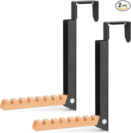 Over The Door Coat Rack: Portable Folding Travel-Friendly Over The Door Clothes Hanger and Laundry Hanger, Ideal for Compact Spaces and On-The-Go Use - 2PCS (Black)