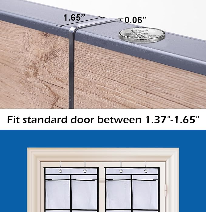 MISSLO Narrow Over the Door Shoe Organizer 14 Large Pockets Door Shoe Hanger Hanging Shoe Rack for Closet Cruise Ship Essential,White, 2 Pack-NeatNest
