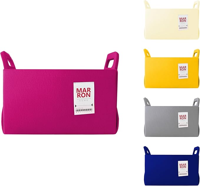 Collapsible Magentapink Felt Storage Bin Medium 11"x7.1"x7.1" – Foldable Basket with Handles for Closet, Toy Storage, Laundry Room Organization, Decorative Storage Bins for Shelves Storage-NeatNest