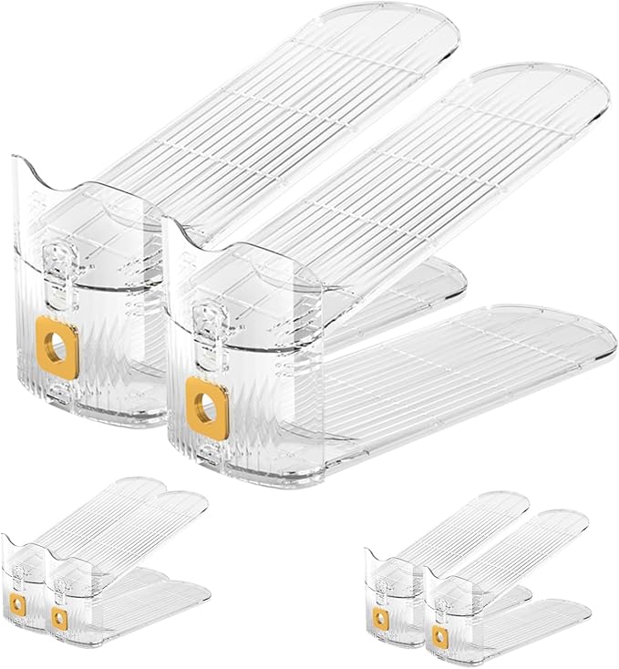 CiBiZi Clear Shoe Slots Organizers 6Pack Shoe Stacker Organizer for Closet Shoe Stackers for a Pair of Shoes Shoe Display Shelf Shoe Rack Holders Space Saver Organizador de Zapatos Clear-NeatNest