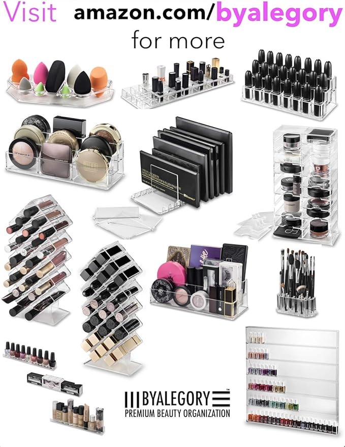 BY ALEGORY Acrylic Eye Mascara Organizer Makeup Storage Organization Refillablle Container Beauty Display Case 24 Space to Organize Tall Eye Lash Mascara-NeatNest