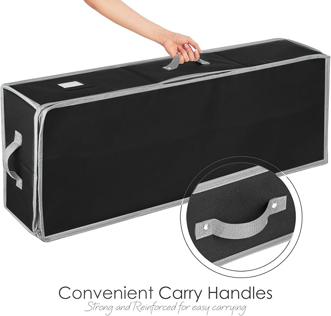 Hearth & Harbor Wrapping Paper Storage Container - Christmas Storage Bag with Interior Pockets - Gift Wrapping Organizer Storage Fits Up to 22 Rolls of 40" - Tear Proof Wrapping Paper Organizer-NeatNest