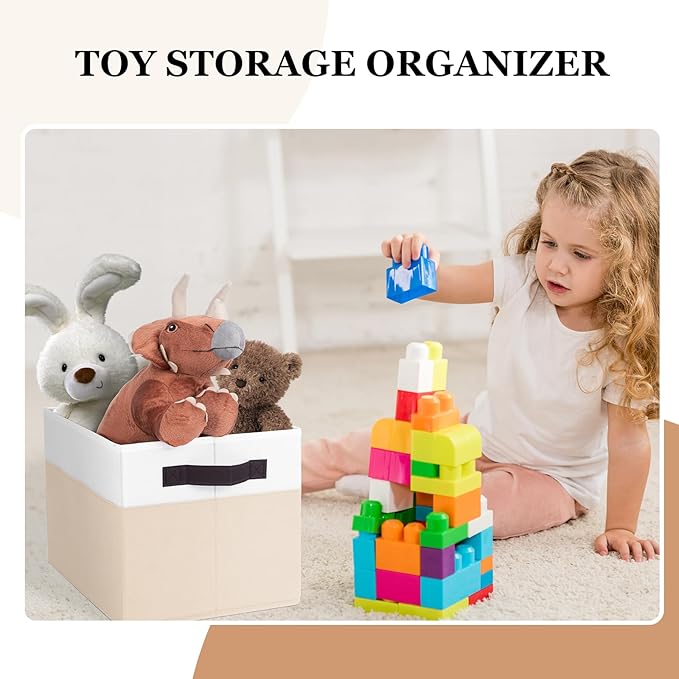 6 Pack Large Toy Box Chest, Collapsible Sturdy Toy Storage Organizer Bins Baskets for Kids, Boys, Girls, Nursery, Playroom, Shelf Baskets for Lego Puzzle Balls, Game Organizer (14L*10W*9.5H)-NeatNest