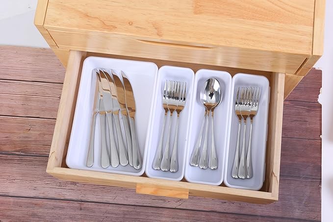15 PCS Interlocking Desk Drawer Organizer Separator for Office,Bathroom,Kitchen,Makeup（White）-NeatNest