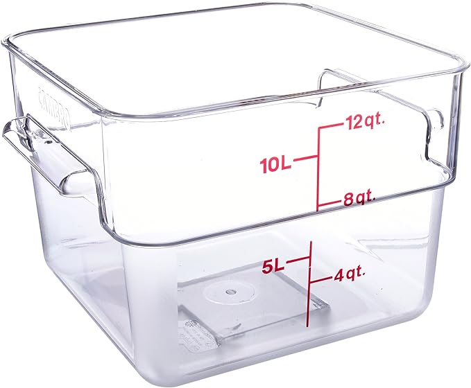 Cambro 12SFSCW135 Camwear Polycarbonate Square Food Storage container, 12 Quart-NeatNest