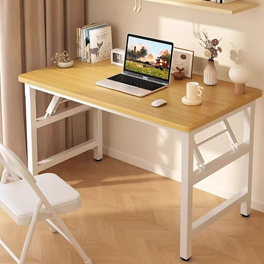 31.5 Inch Folding Table，Square Folding Desks for Small Space,Small Foldable Desk No Assembly,Teak.-NeatNest