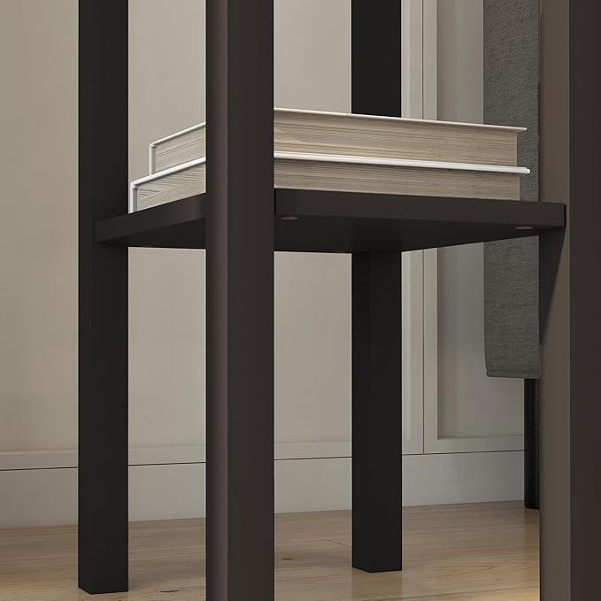 HOMCOM 2-Tier Side Table with Drawer, Narrow End Table with Bottom Shelf, for Living Room, Set of 1, Coffee