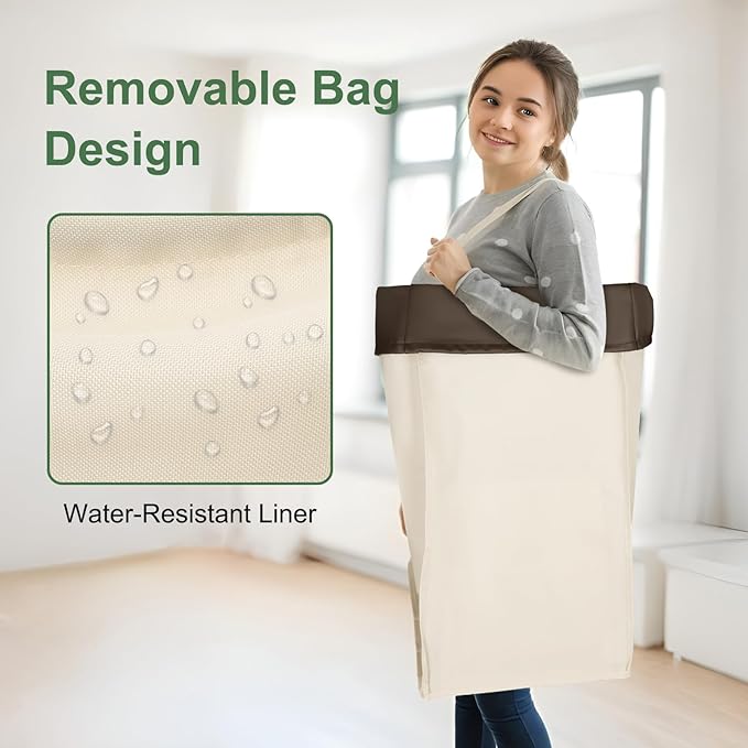 160L Laundry Basket with Wheels, 2 Section Large Rolling Laundry Hamper Bag with Wheels, Clothes Hamper Cart for Laundry, Bedroom, Bathroom and Dorm