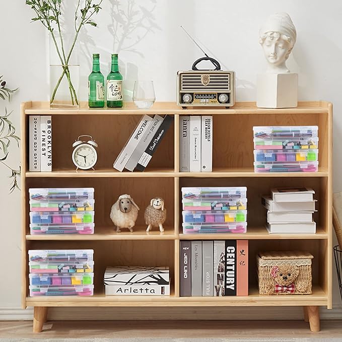 Clear Container with Lid, 4 Packs Rectangular Storage Containers Plastic Storage Box 7.1''×4.6''×1.2'' Small Clear Storage Box for Storage, Beads, Crafts Accessories-NeatNest