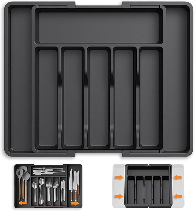 Adjustable Silverware Drawer Organizer - Kitchen Organizer and Storage - Silverware and Utensil Organizer-NeatNest